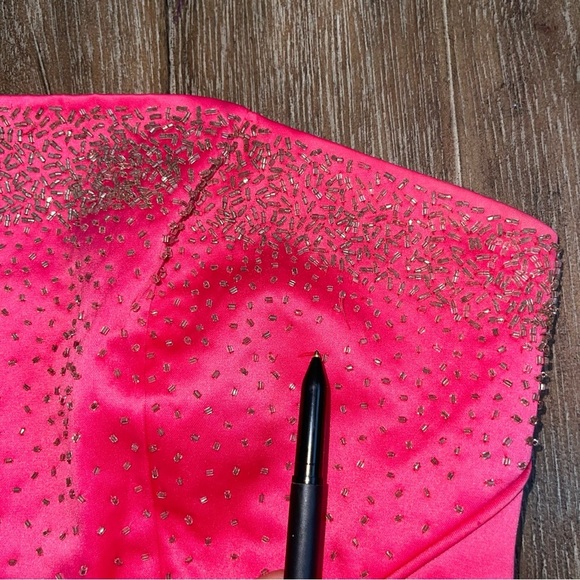 Vintage Morgan & Co Babydoll Strapless Prom Gown Women’s 8/10 Hot Pink Y2K - Picture 9 of 14